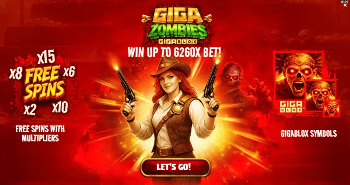 Giga Zombies - főmenü tétválasztással